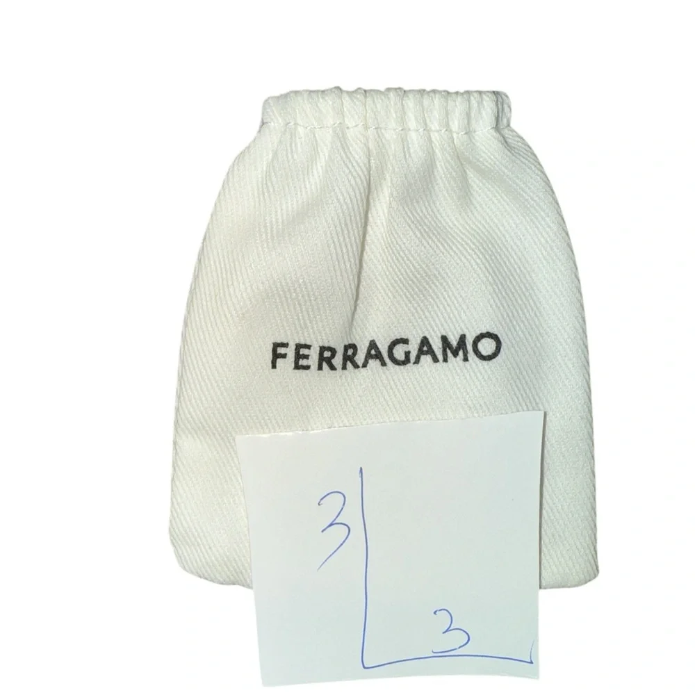 Ferragamo White Drawstring Pouch